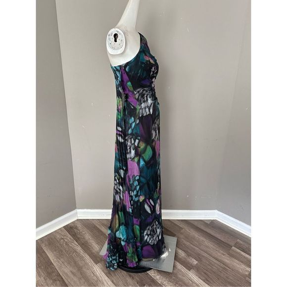 Ungaro Abby Side-Slit One-Shoulder Cape Gown size 12 - Picture 6 of 11